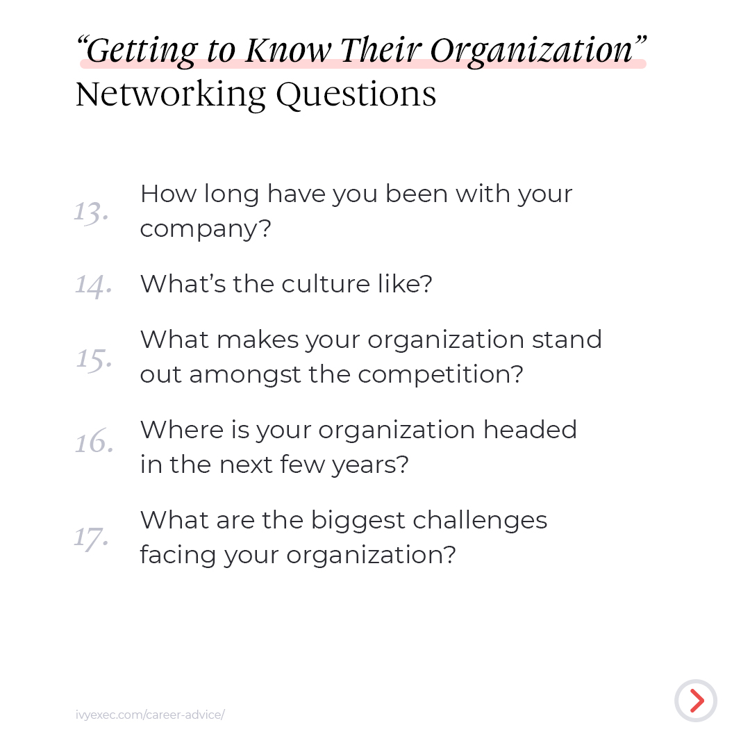 “Getting to Know Their Organization” Networking Questions